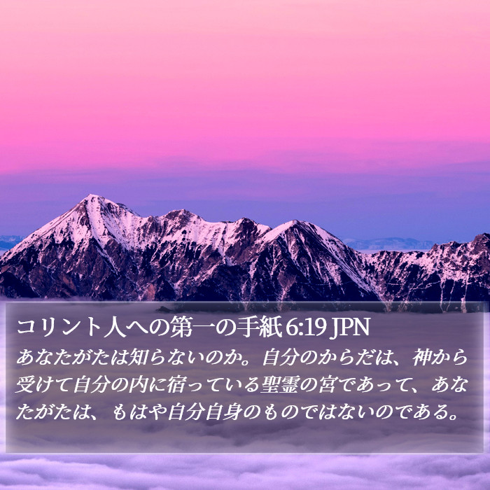 コリント人への第一の手紙 6:19 JPN Bible Study