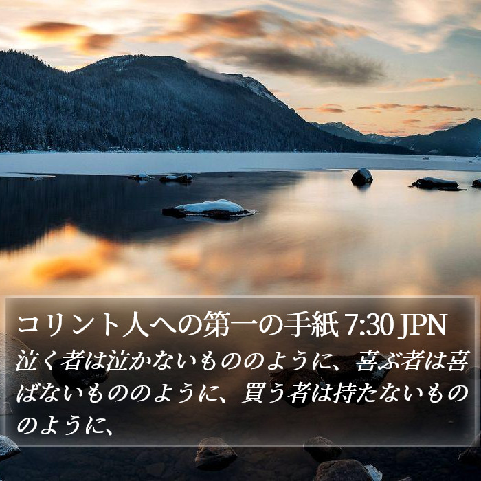 コリント人への第一の手紙 7:30 JPN Bible Study