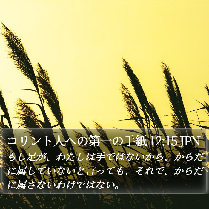 コリント人への第一の手紙 12:15 JPN Bible Study