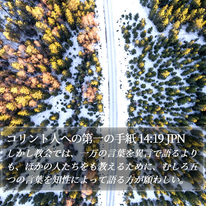 コリント人への第一の手紙 14:19 JPN Bible Study