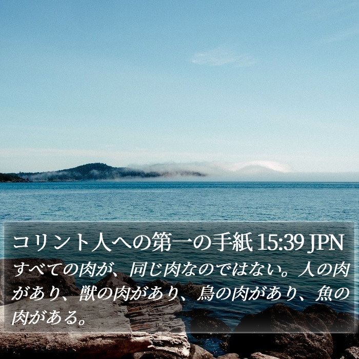 コリント人への第一の手紙 15:39 JPN Bible Study