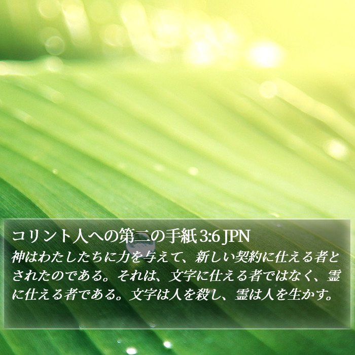 コリント人への第二の手紙 3:6 JPN Bible Study