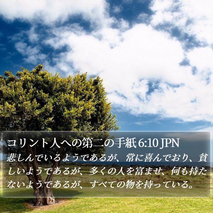 コリント人への第二の手紙 6:10 JPN Bible Study