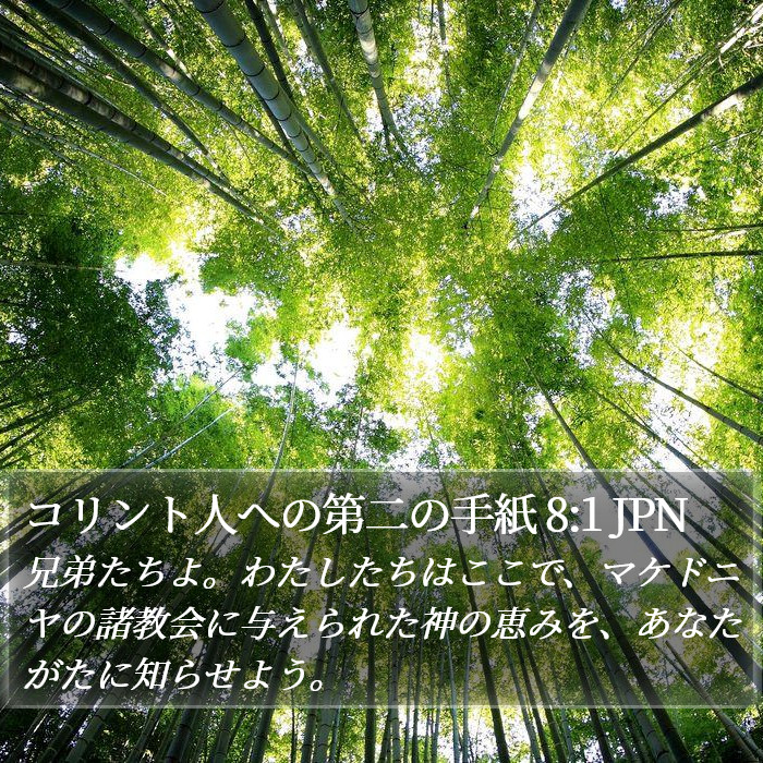 コリント人への第二の手紙 8:1 JPN Bible Study