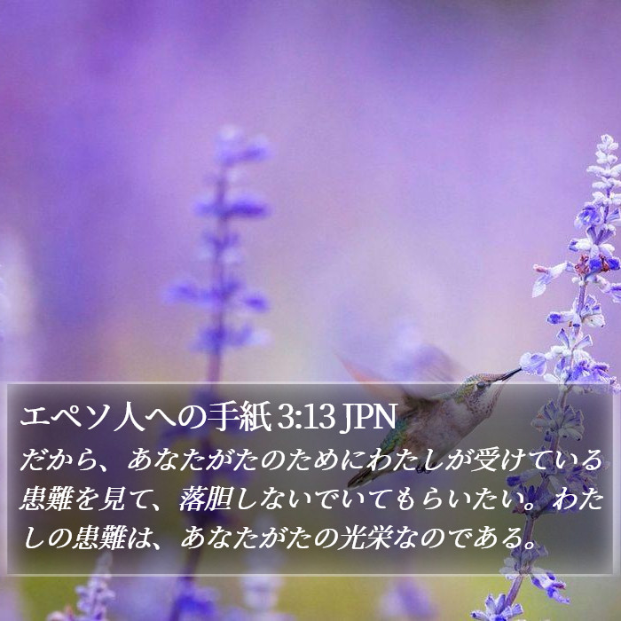 エペソ人への手紙 3:13 JPN Bible Study