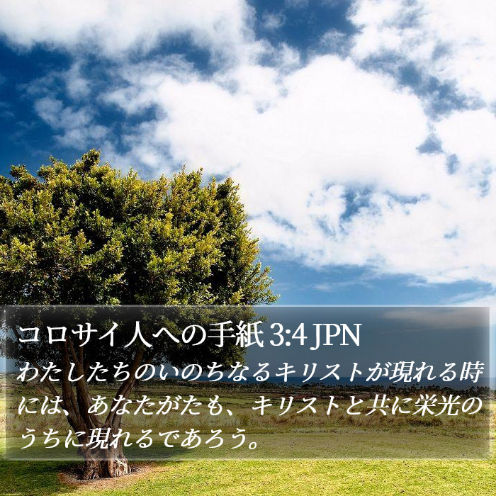 コロサイ人への手紙 3:4 JPN Bible Study