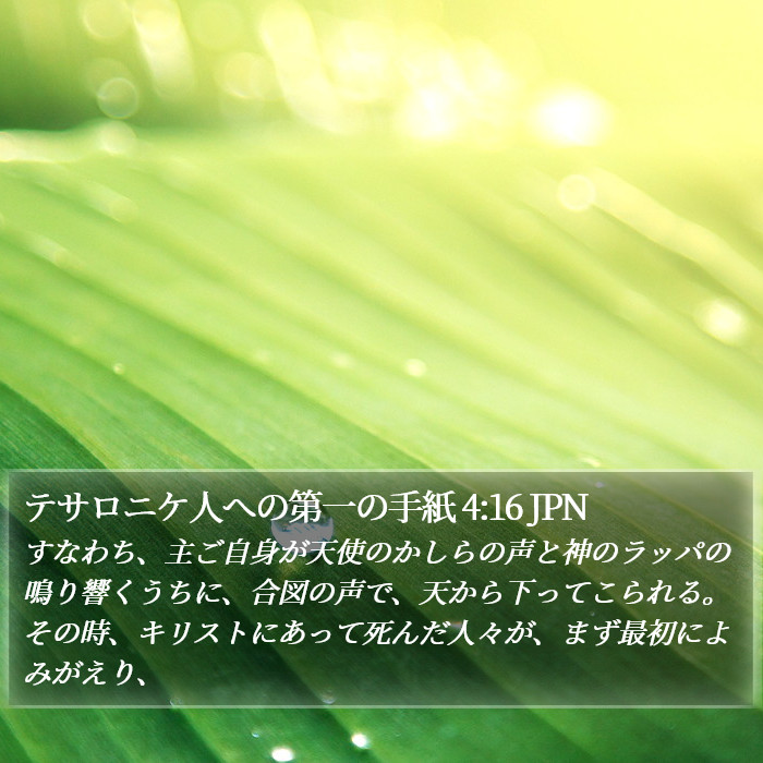テサロニケ人への第一の手紙 4:16 JPN Bible Study