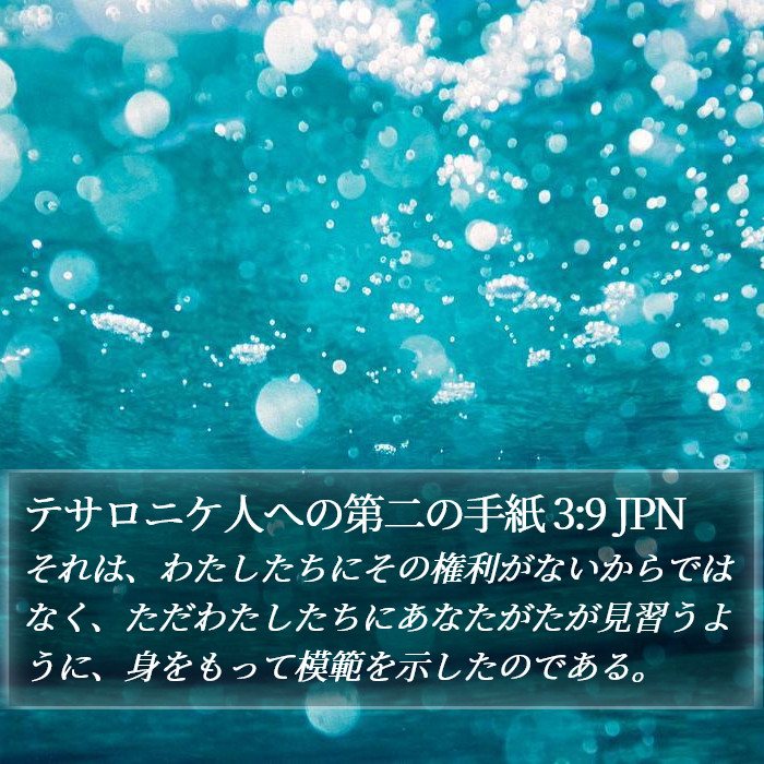 テサロニケ人への第二の手紙 3:9 JPN Bible Study
