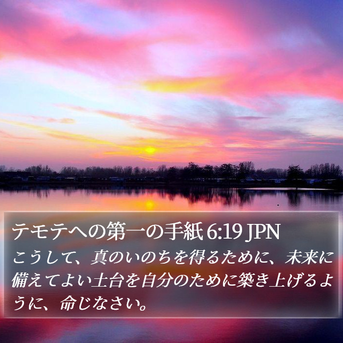 テモテヘの第一の手紙 6:19 JPN Bible Study