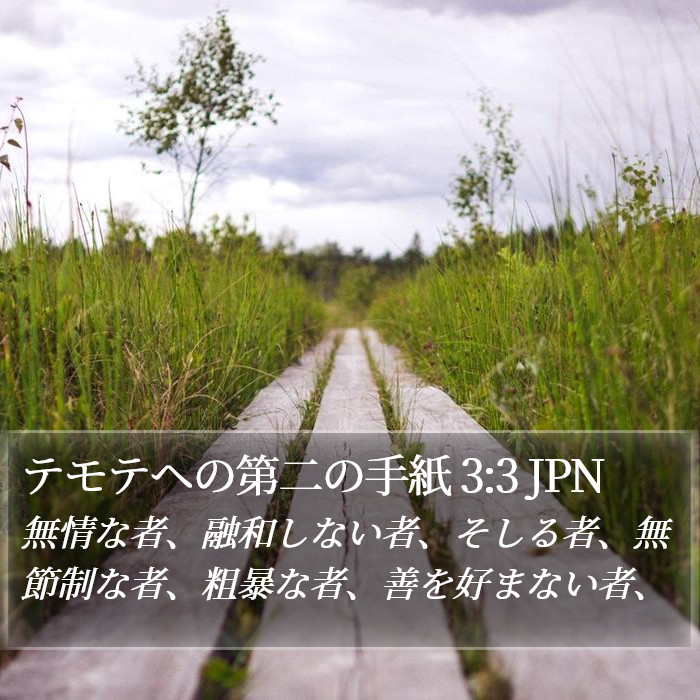 テモテヘの第二の手紙 3:3 JPN Bible Study
