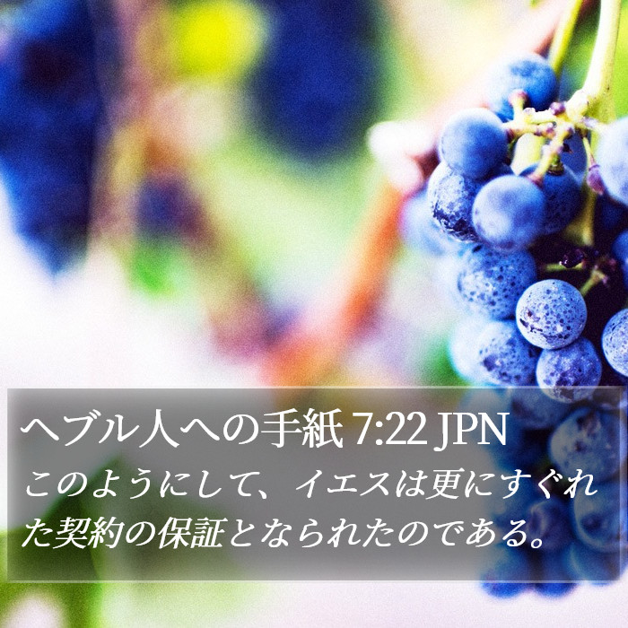 ヘブル人への手紙 7:22 JPN Bible Study