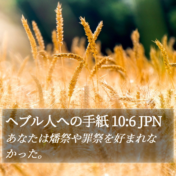 ヘブル人への手紙 10:6 JPN Bible Study